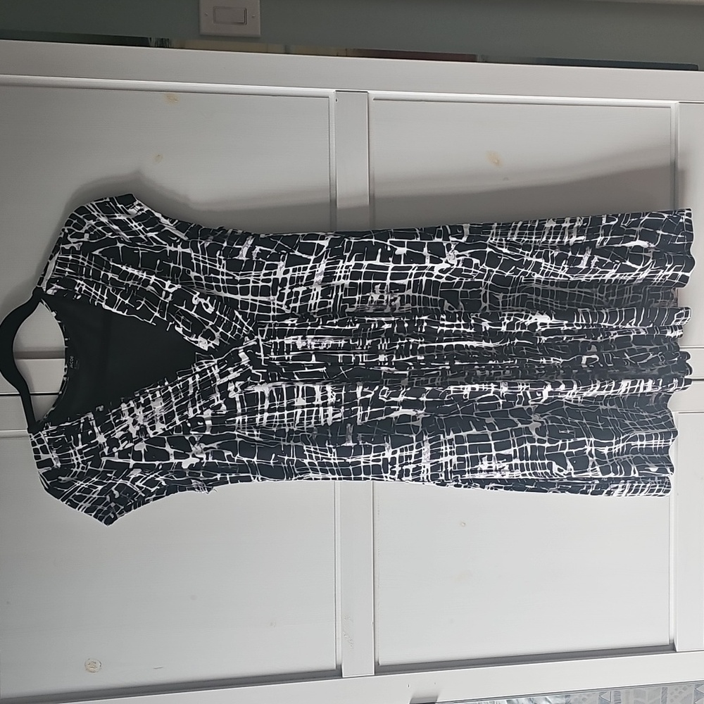 Jacob Black and White Abstract Maxi Dress